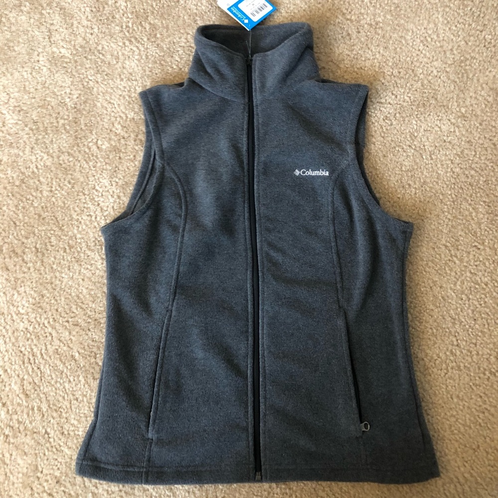 New Columbia Grey Fleece Vest - Medium